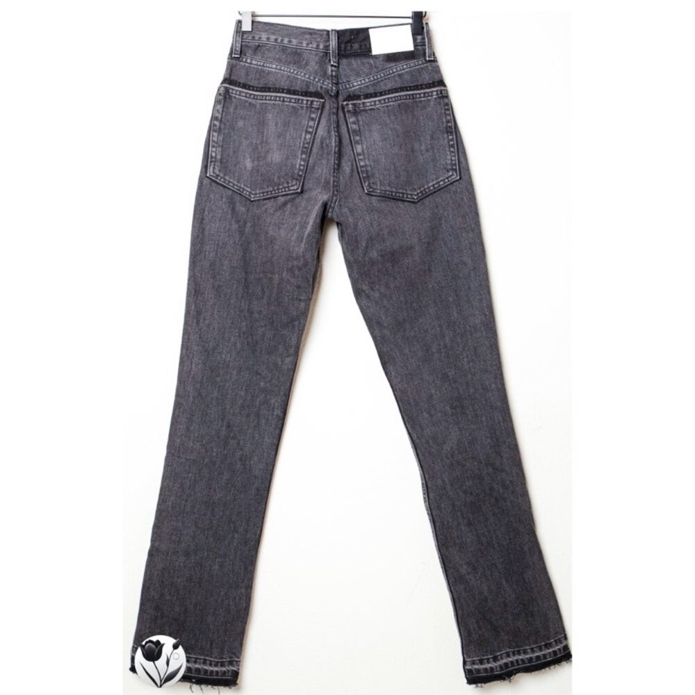 NWT EB Denim Black Two Jean Size 27 Inseam 33 High Rise Straight Made in USA